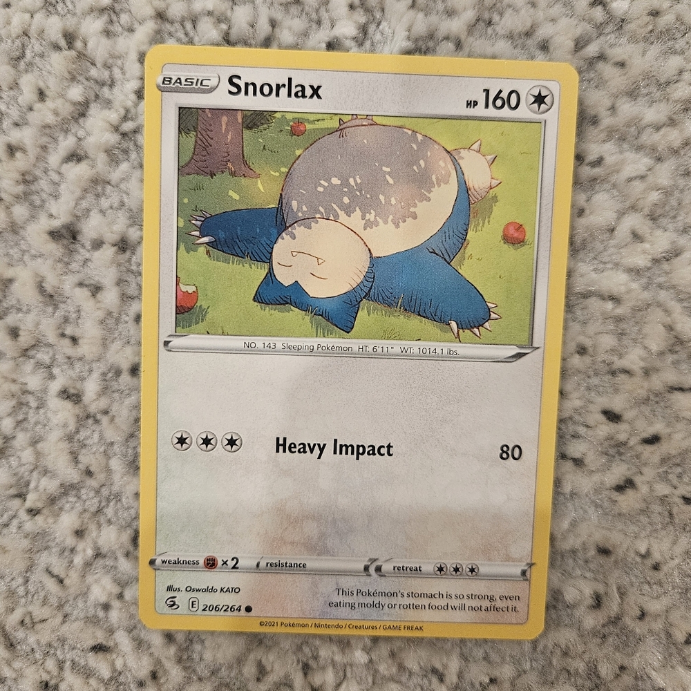 POKEMON TCG Card Snorlax Fusion Strike 206/264